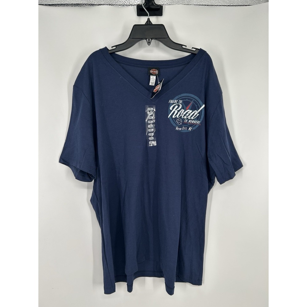 Harley-Davidson Navy Blue Short Sleeve Tee with Road Graphic